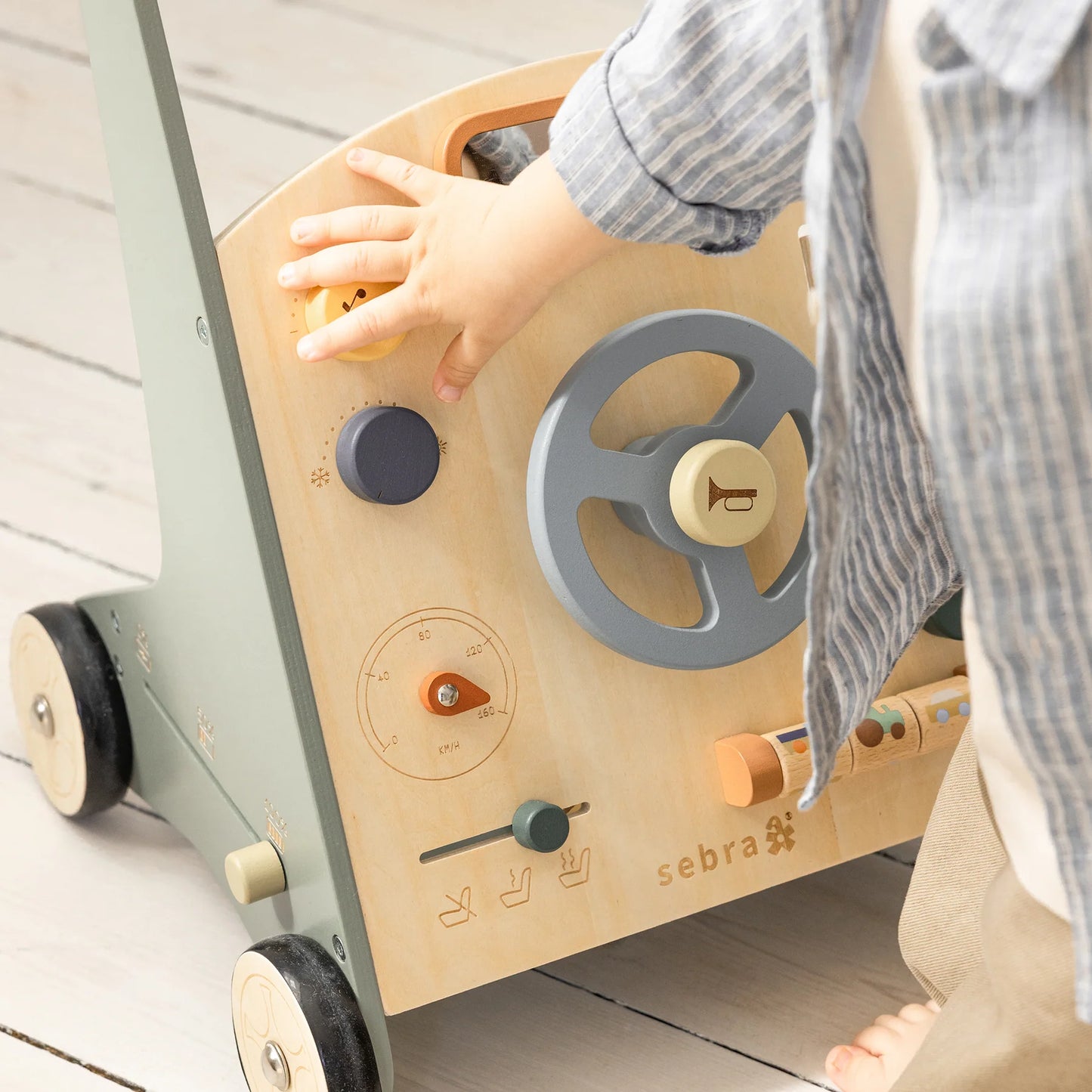 Sebra - Activity walker car, wooden, FSC™ 100%