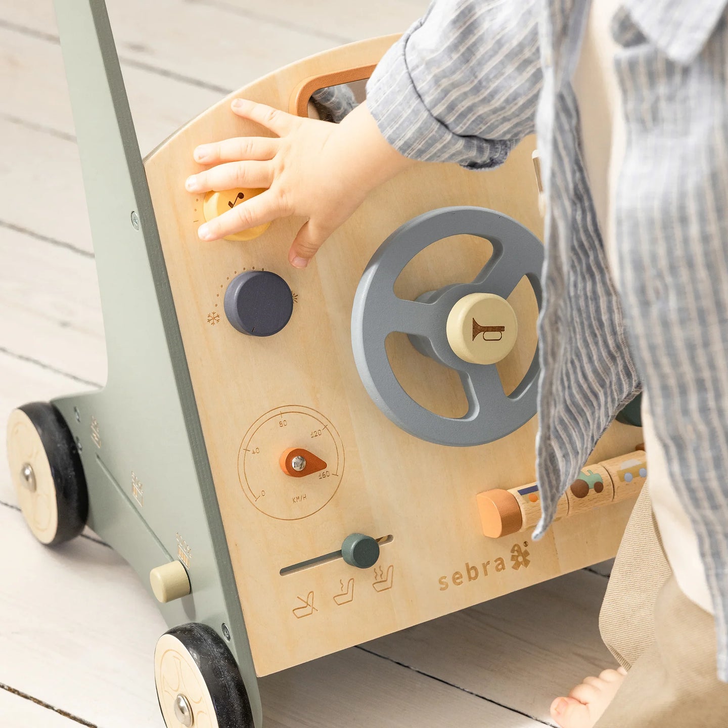 Sebra - Activity walker car, wooden, FSC™ 100%