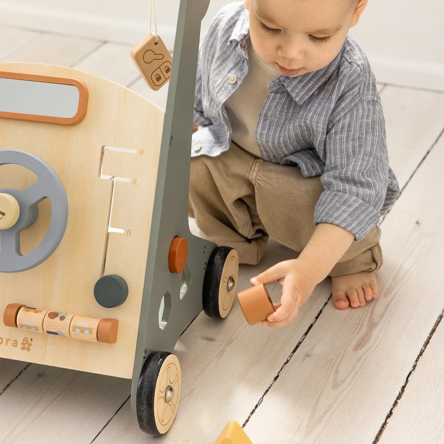 Sebra - Activity walker car, wooden, FSC™ 100%
