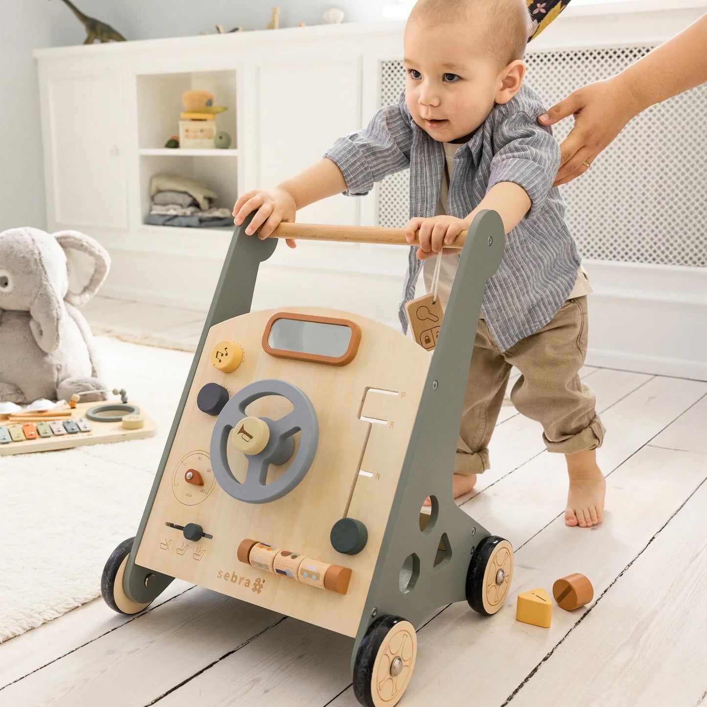 Sebra - Activity walker car, wooden, FSC™ 100%