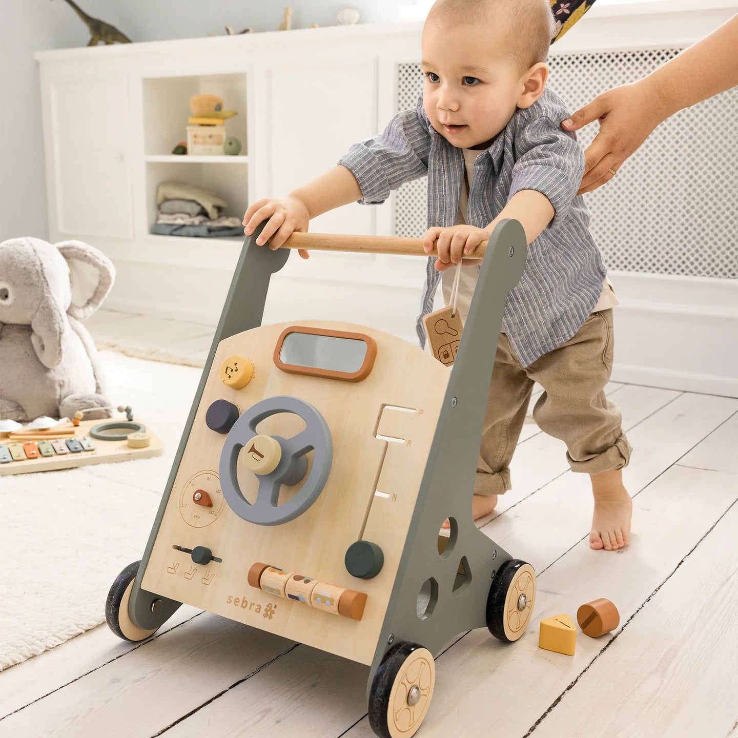 Sebra - Activity walker car, wooden, FSC™ 100%