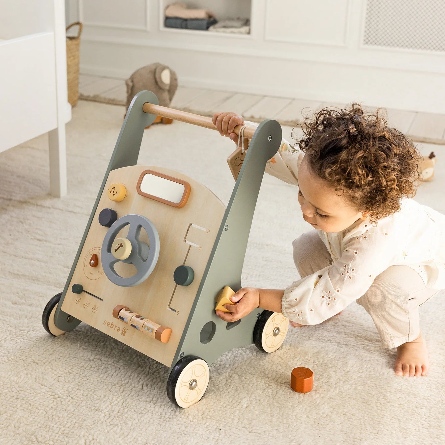 Sebra - Activity walker car, wooden, FSC™ 100%