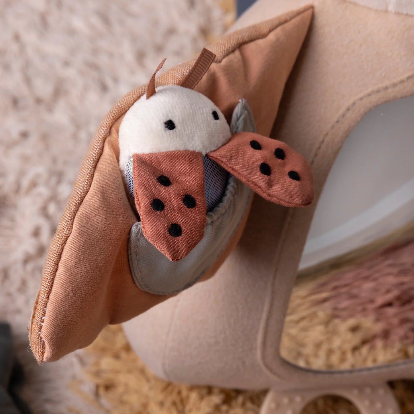 Sebra - Activity toy, Blinky the owl, maple beige