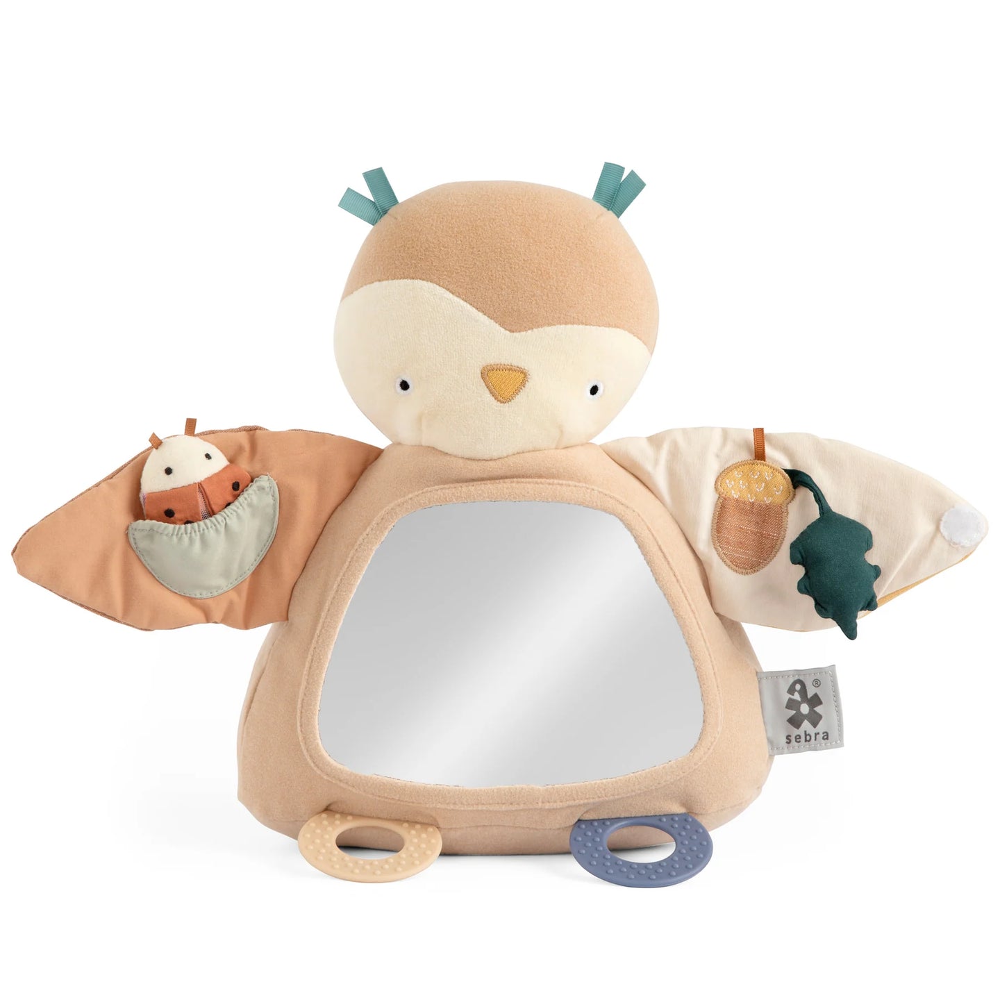 Sebra - Activity toy, Blinky the owl, maple beige