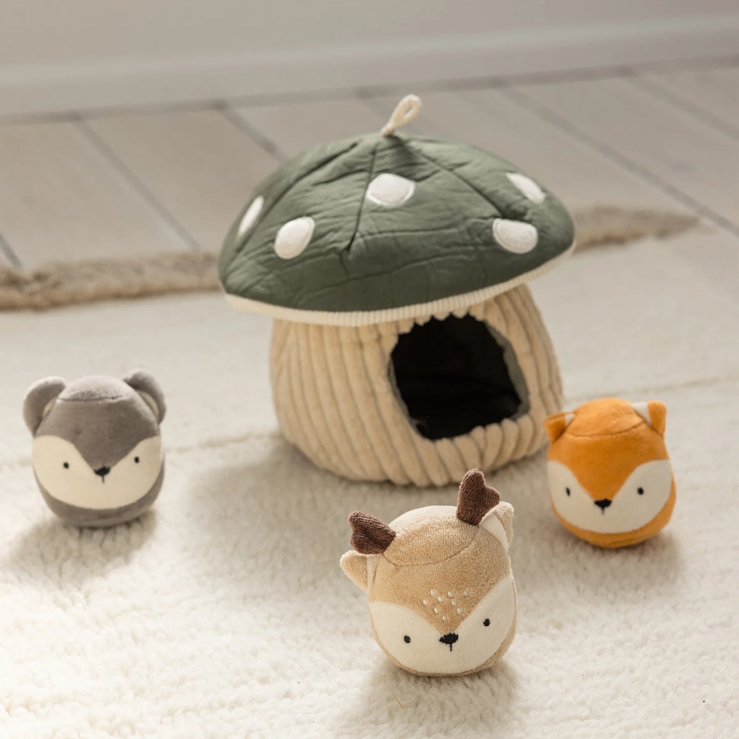 Sebra - Activity toy, hide & seek, mushroom