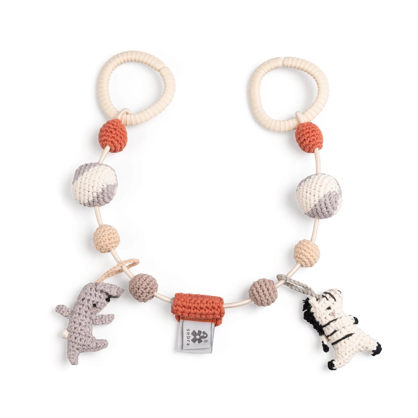 Sebra - Pram chain, crochet, Teeny Toes