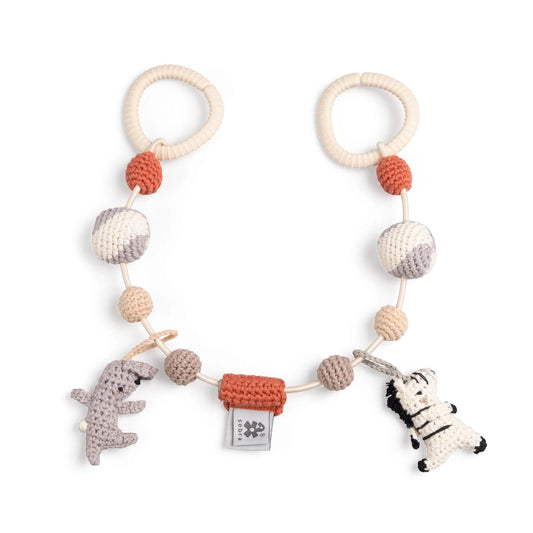 Sebra - Pram chain, crochet, Teeny Toes