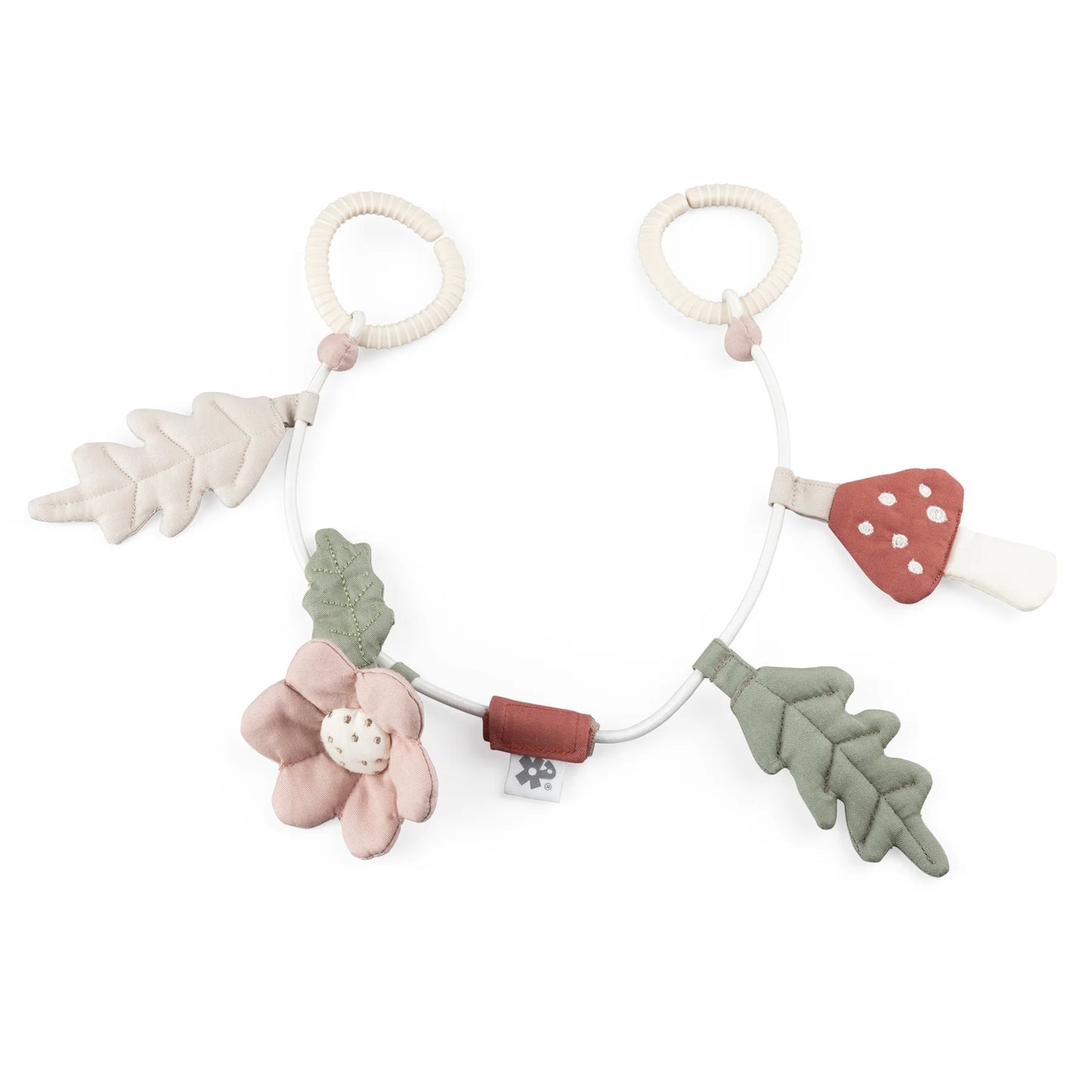 Sebra - Pram chain,  organic cotton, leaf/mushroom/ flower
