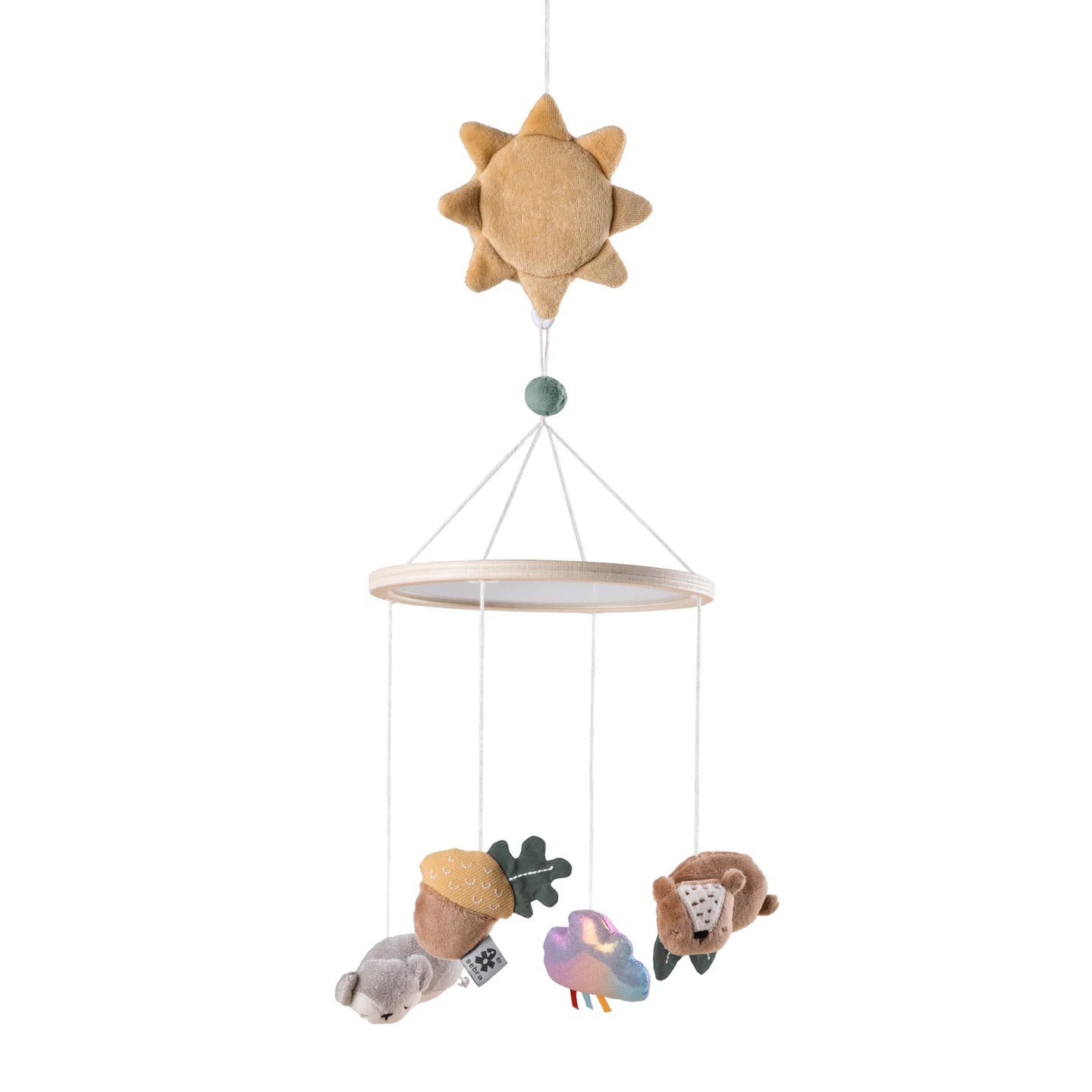 Sebra - Baby musical mirror mobile-  Woodland