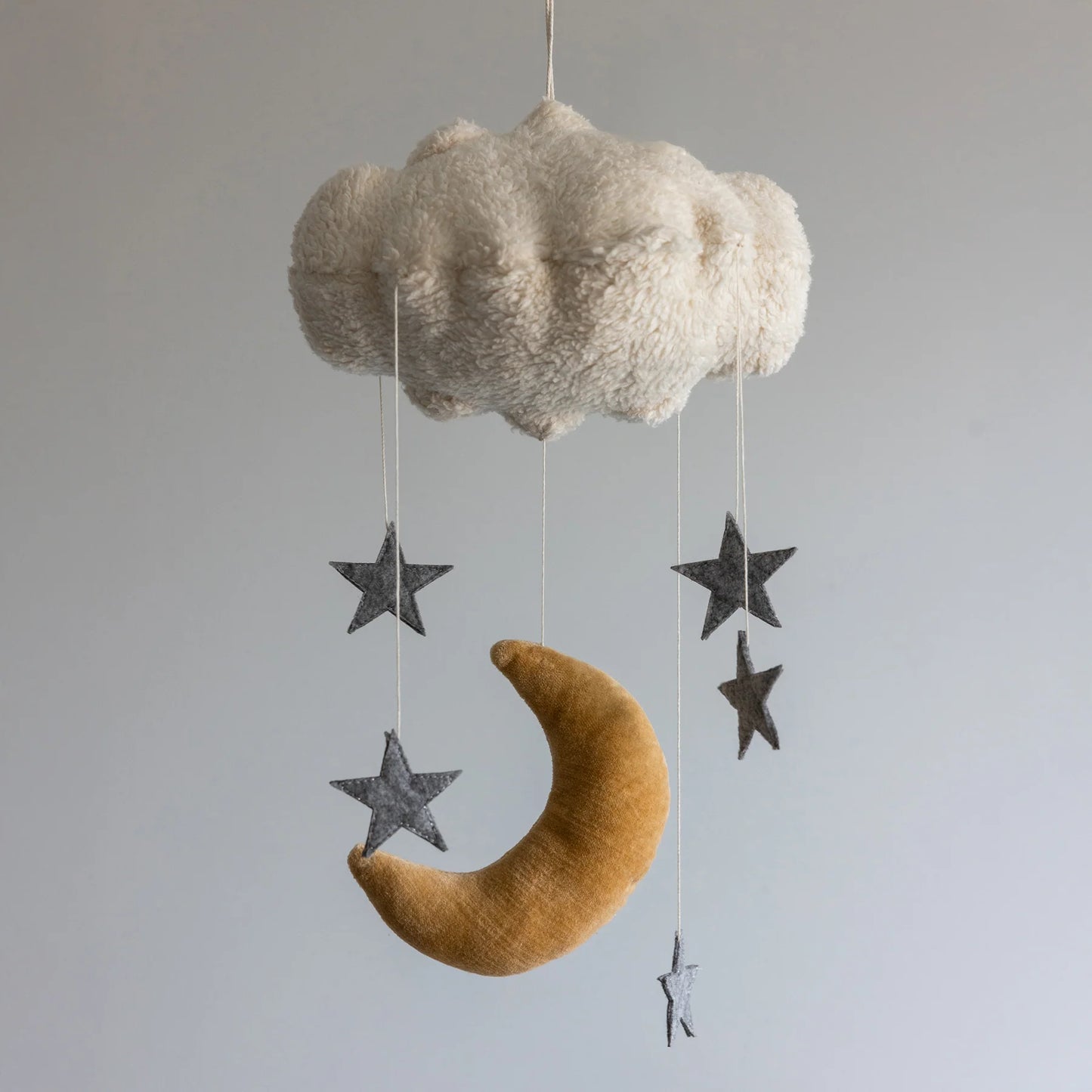 Sebra - Felted Baby mobile -  Moon & Stars