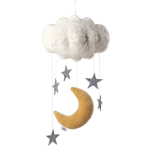 Sebra - Felted Baby mobile -  Moon & Stars