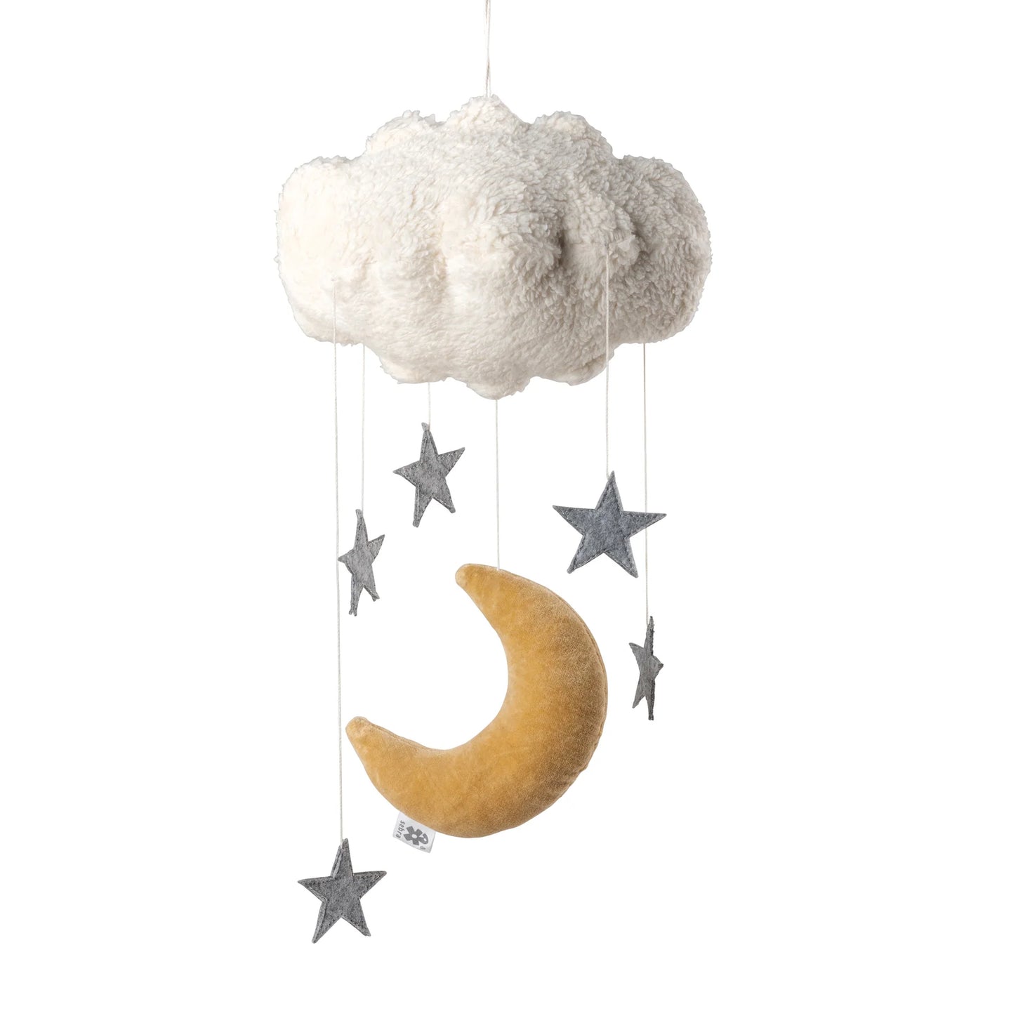 Sebra - Felted Baby mobile -  Moon & Stars