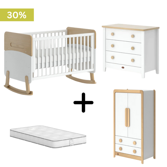 Boori - Neat 4 Piece Set with Chest of Drawer, Wardrobe and Mattress