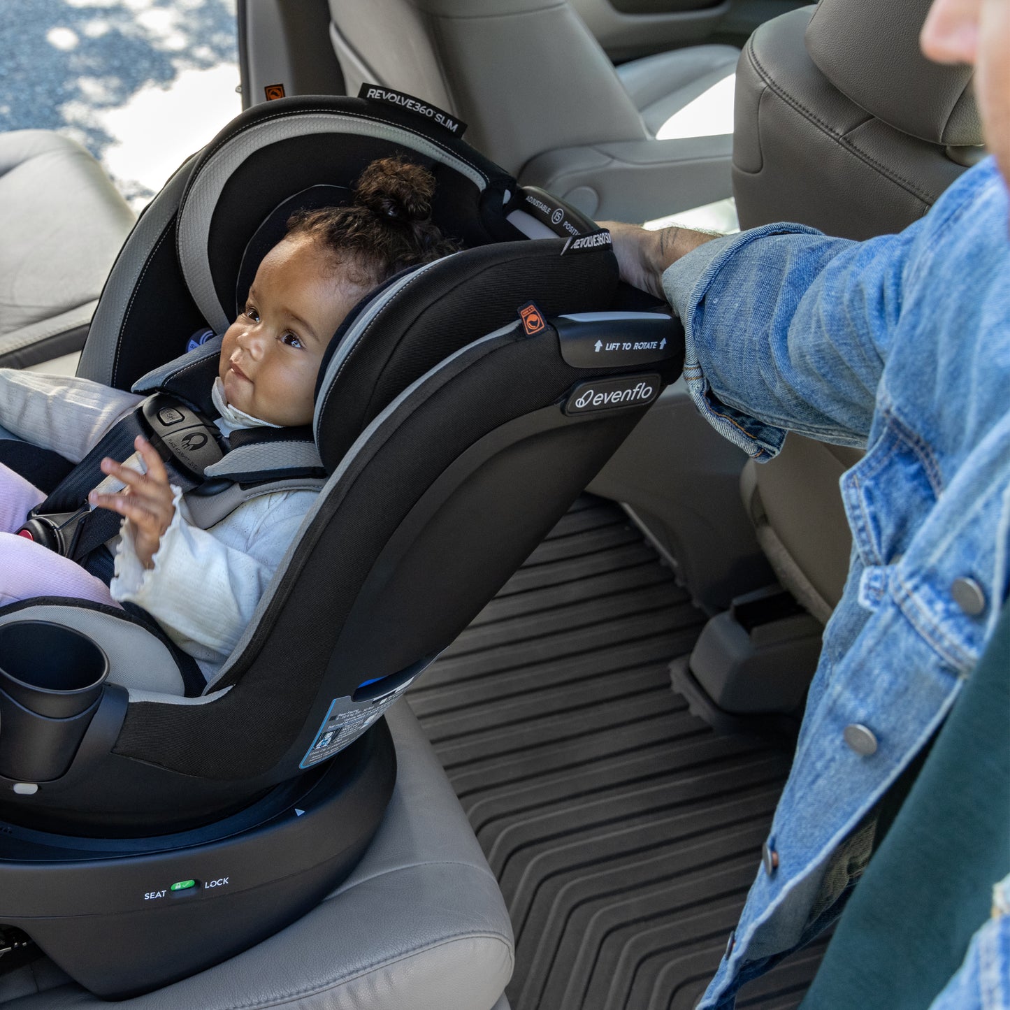 Evenflo - Revolve360 Slim 2-in-1 Rotational Car Seat - Salem Black