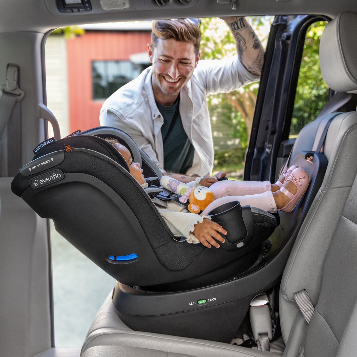 Evenflo - Revolve360 Slim 2-in-1 Rotational Car Seat - Salem Black