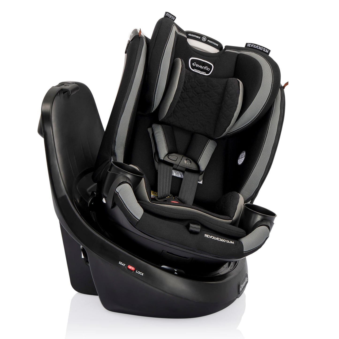 Evenflo - Revolve360 Slim 2-in-1 Rotational Car Seat - Salem Black