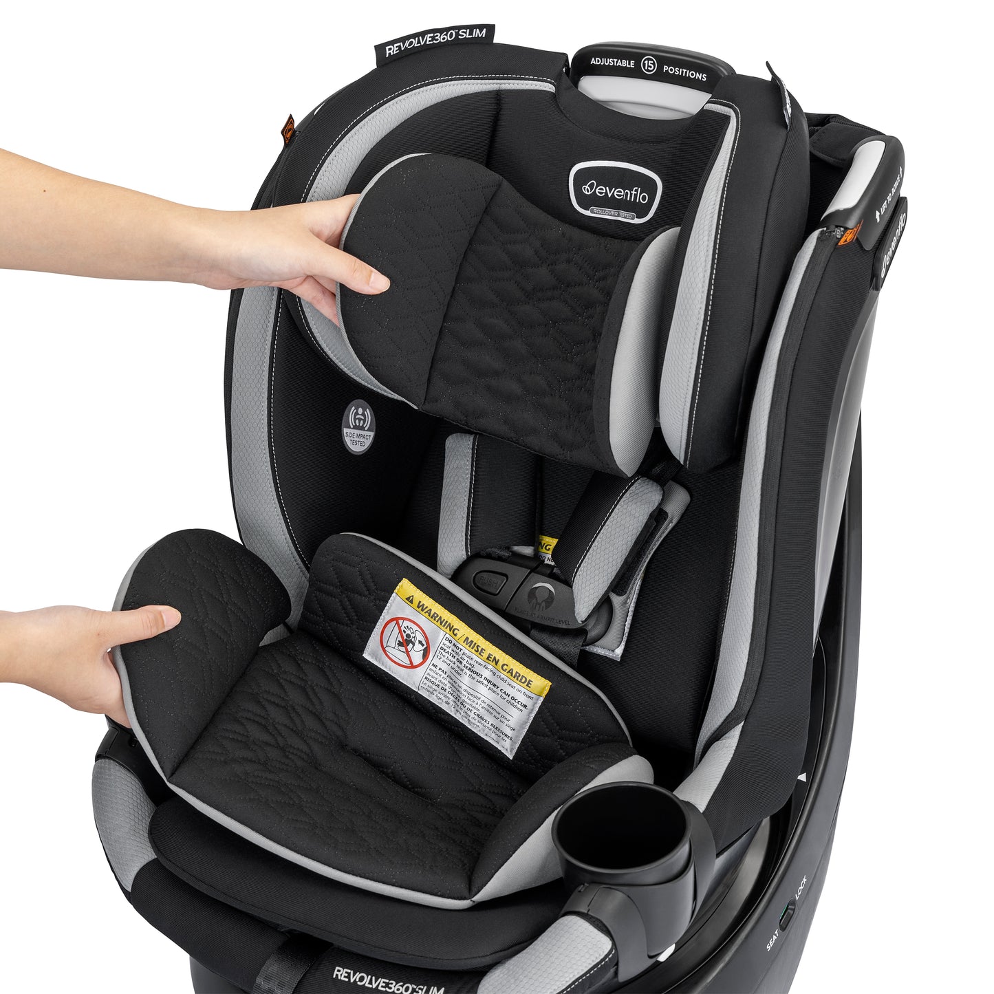 Evenflo - Revolve360 Slim 2-in-1 Rotational Car Seat - Salem Black