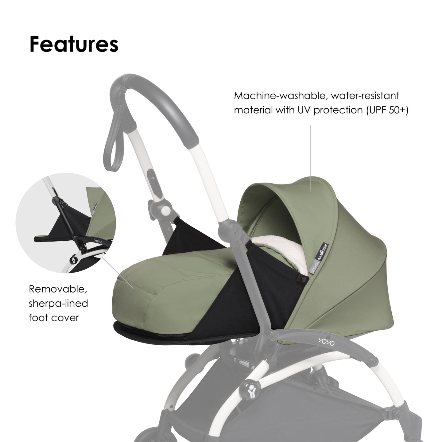【美品】BABYZEN yoyo2 0+ newborn pack オリーブ Babyzen YOYO2 + 0+ Newborn Pack + 6+ Color Pack Complete
