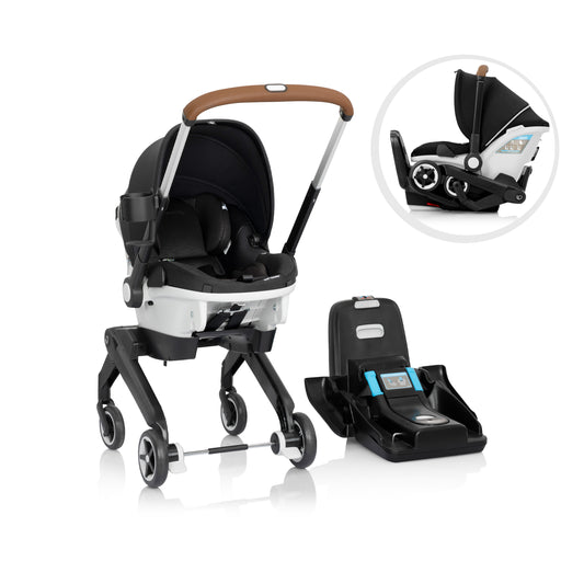 Evenflo - Gold Shyft DualRide with Carryall Storage Infant Car Seat and Stroller Combo - Onyx Black