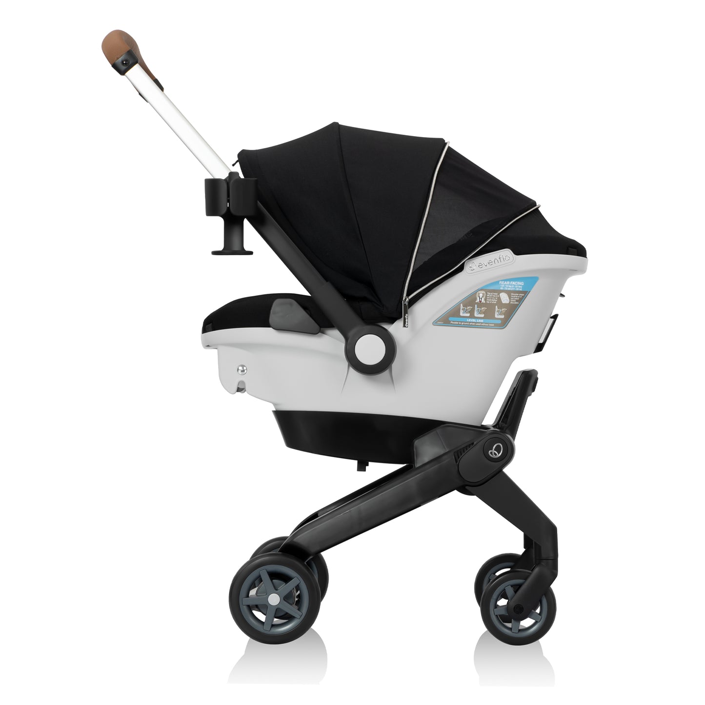 Evenflo - Gold Shyft DualRide with Carryall Storage Infant Car Seat and Stroller Combo - Onyx Black