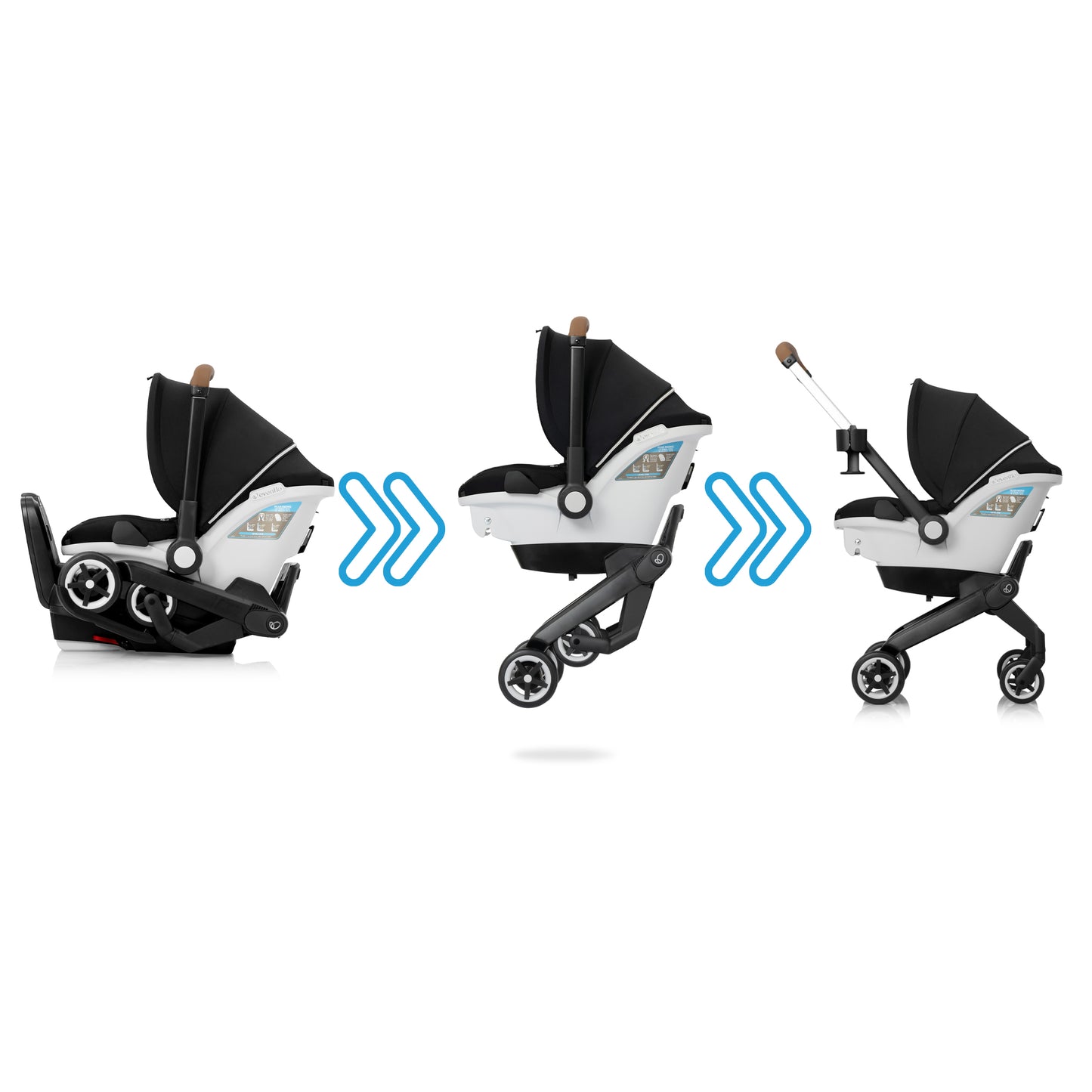 Evenflo - Gold Shyft DualRide with Carryall Storage Infant Car Seat and Stroller Combo - Onyx Black