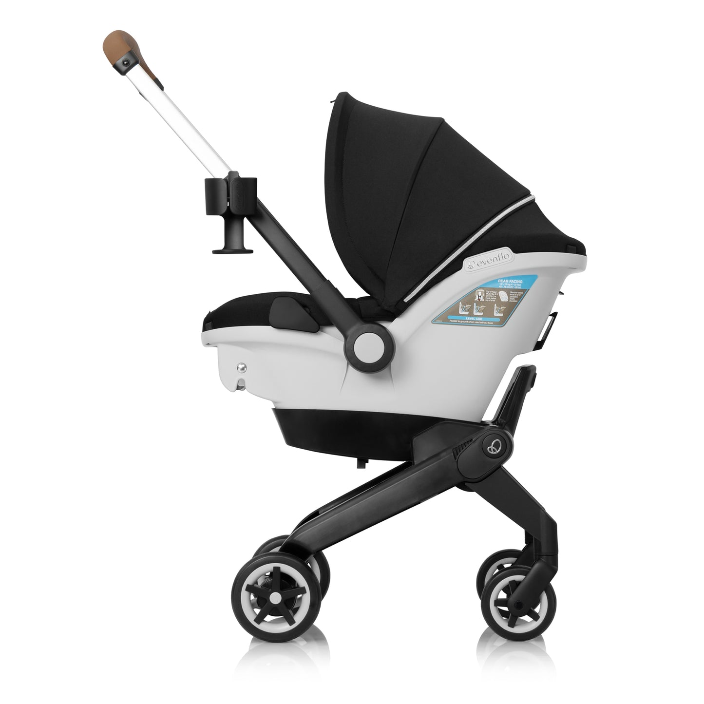 Evenflo - Gold Shyft DualRide with Carryall Storage Infant Car Seat and Stroller Combo - Onyx Black