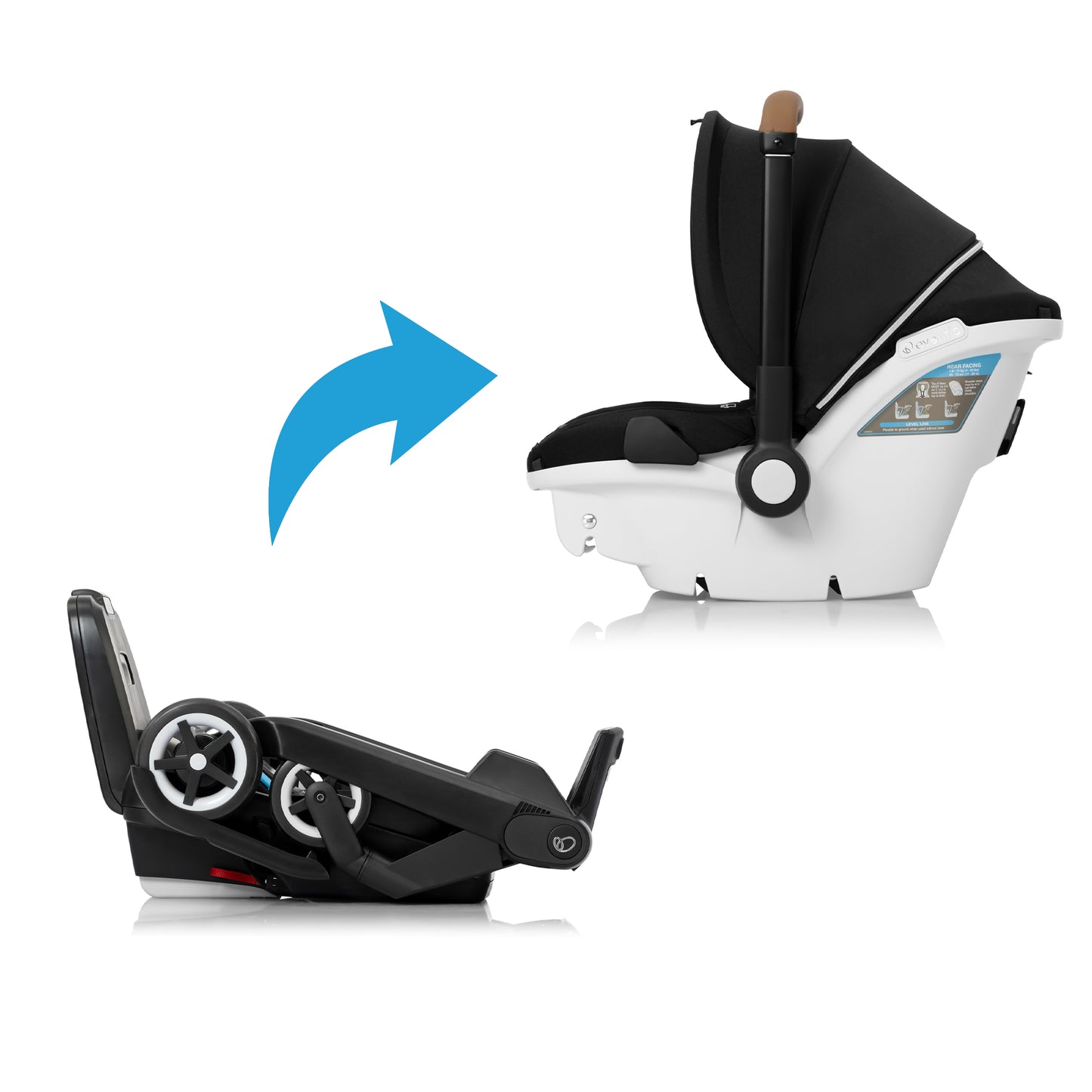 Evenflo - Gold Shyft DualRide with Carryall Storage Infant Car Seat and Stroller Combo - Onyx Black