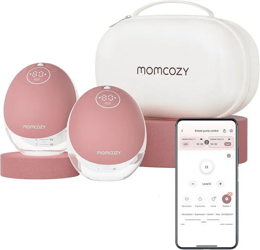 Momcozy - Mobile Flow Hands - Free Double Breast Pump M9 - Maroon