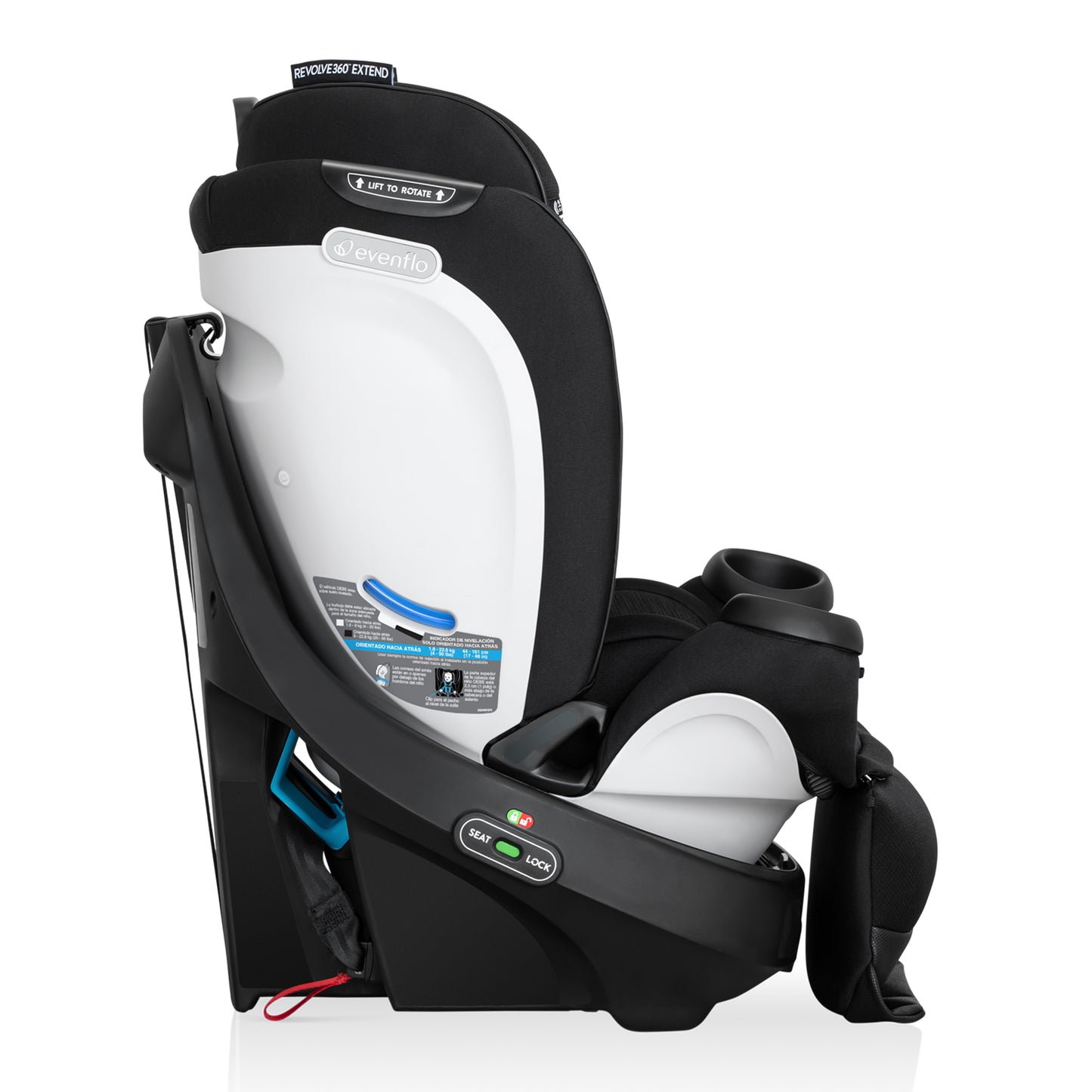 Evenflo - Gold Revolve360 Extend All-in-One Rotational Car Seat with SensorSafe - Onyx Black