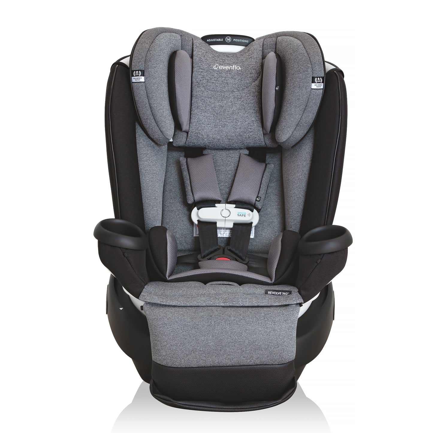 Evenflo - Gold Revolve360 Extend All-in-One Rotational Car Seat with SensorSafe - Moonstone Gray