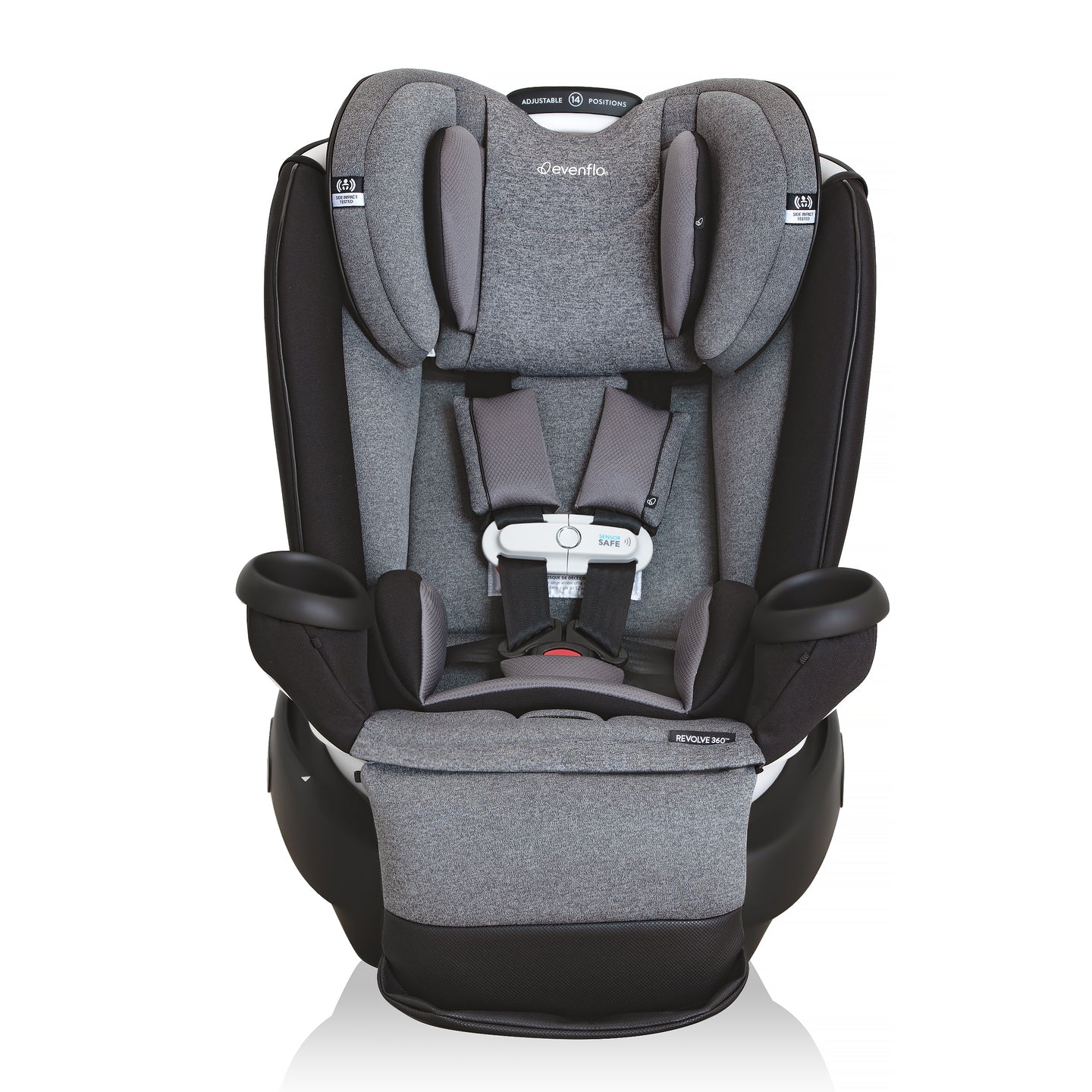 Evenflo - Gold Revolve360 Extend All-in-One Rotational Car Seat with SensorSafe - Moonstone Gray