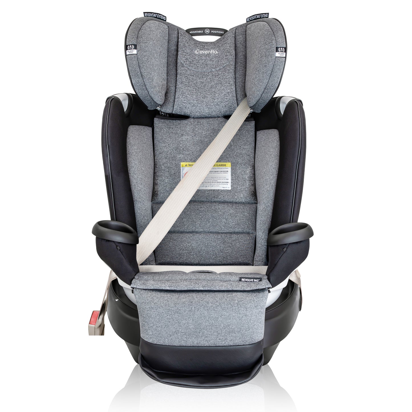 Evenflo - Gold Revolve360 Extend All-in-One Rotational Car Seat with SensorSafe - Moonstone Gray