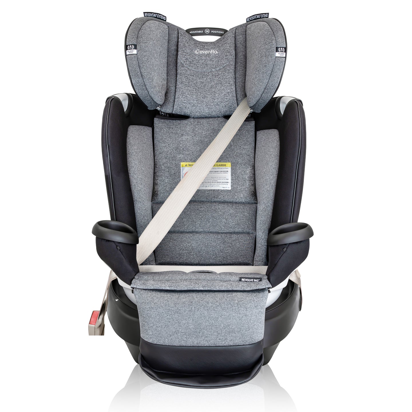 Evenflo - Gold Revolve360 Extend All-in-One Rotational Car Seat with SensorSafe - Moonstone Gray
