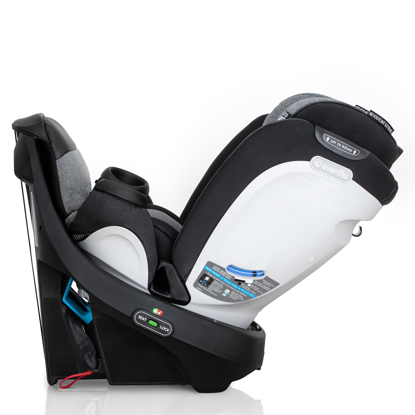 Evenflo - Gold Revolve360 Extend All-in-One Rotational Car Seat with SensorSafe - Moonstone Gray