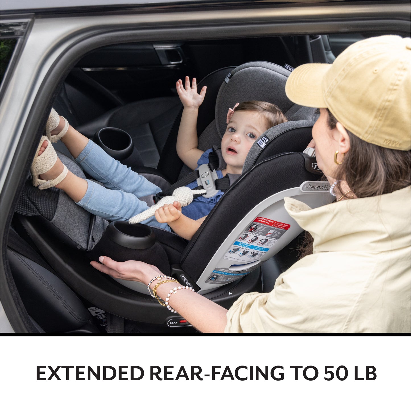 Evenflo - Gold Revolve360 Extend All-in-One Rotational Car Seat with SensorSafe - Onyx Black