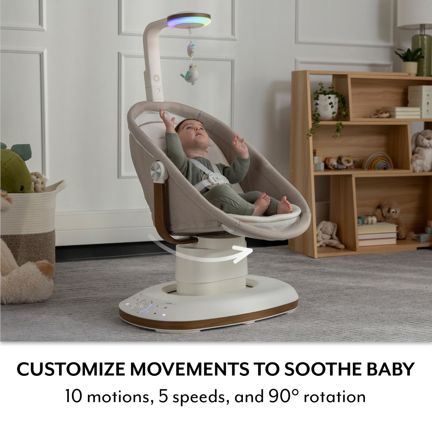 Evenflo - Elara 2-In-1 Smart Motion Swing & Soothing Nest - Coastal Coffee
