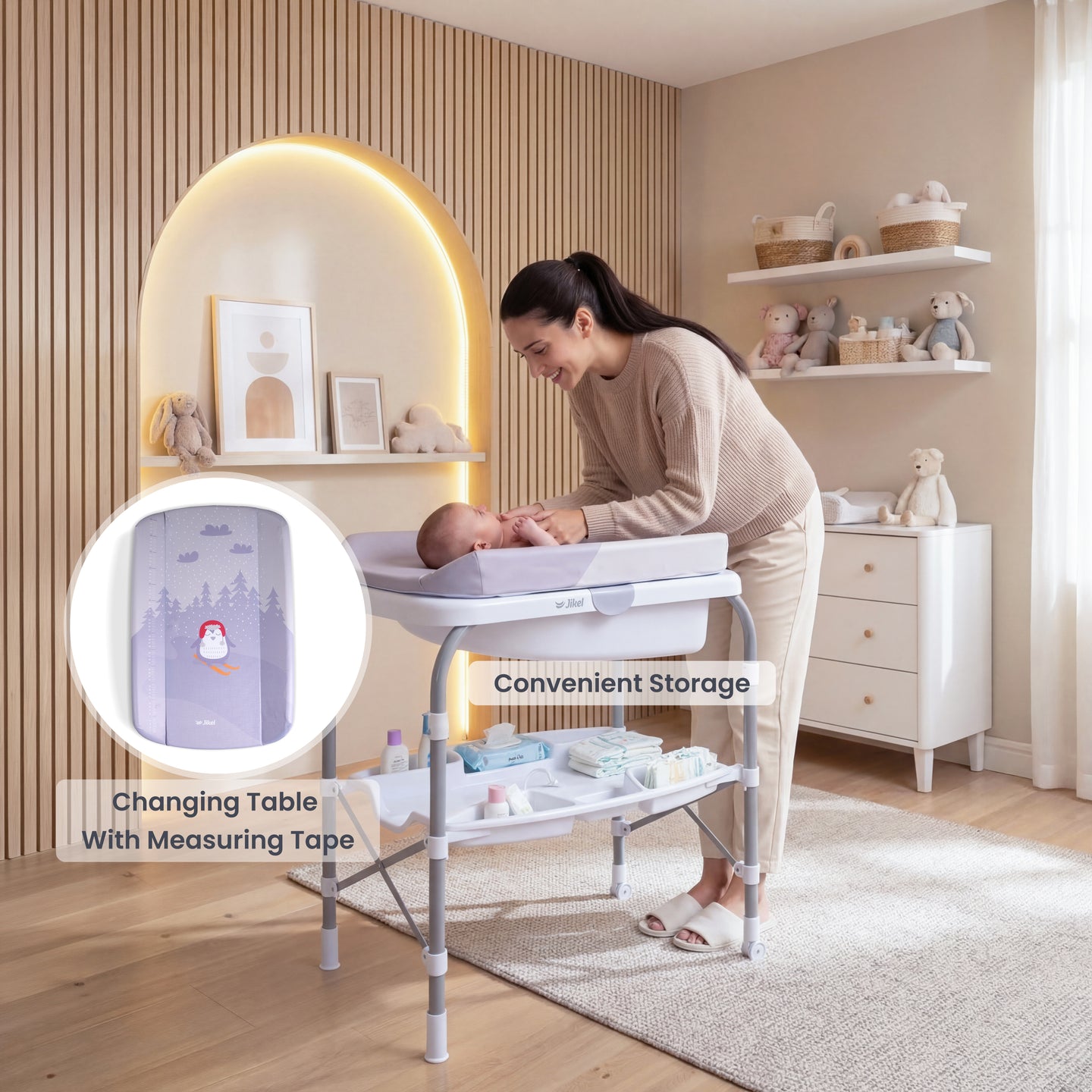 Jikel - Ripple Bath & Changing Table - Grey