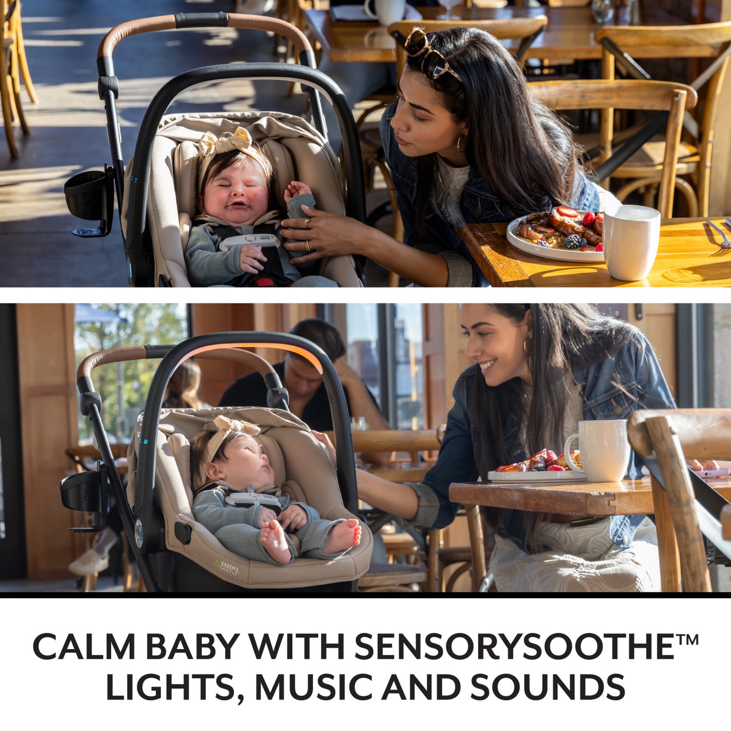 Evenflo - Shyft Intuiti+ Travel System featuring Revolve180 LiteMax NXT with SensorySoothe - Champagne