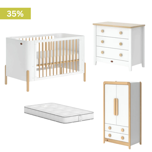 Boori - Nova 4 Piece Set with 3 Chest of Drawer, Wardrobe and Mattress