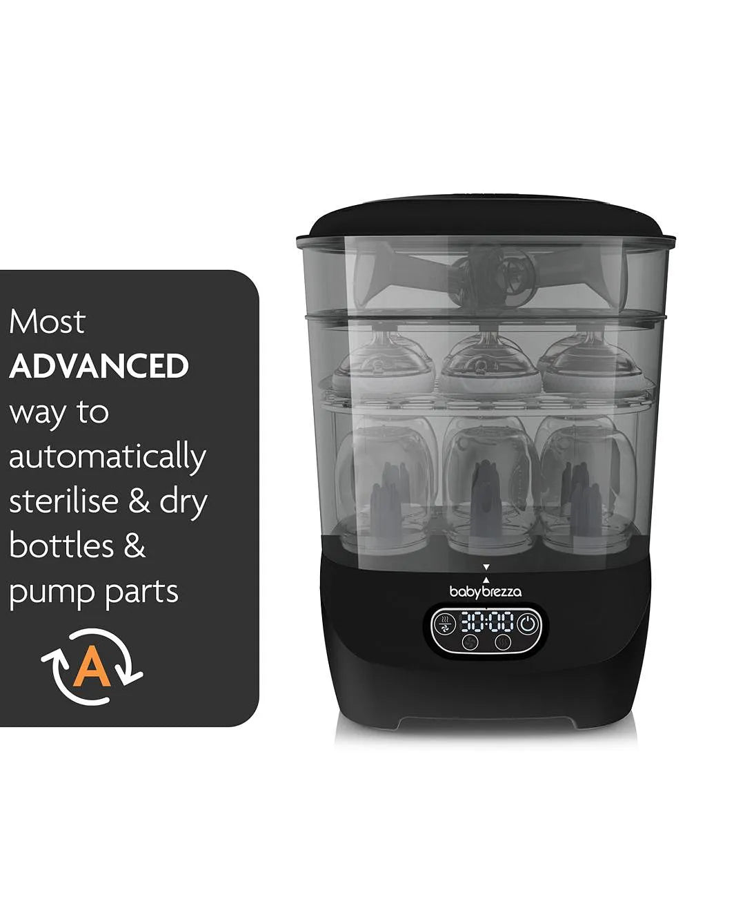 Baby Brezza - One Step Baby Bottle Sterilizer and Dryer Advanced Premium Black