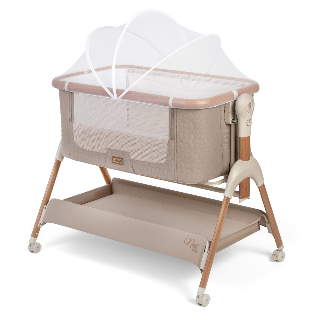 Jikel - Nest Glide Co-sleeper Bedside Crib - Wood Beige