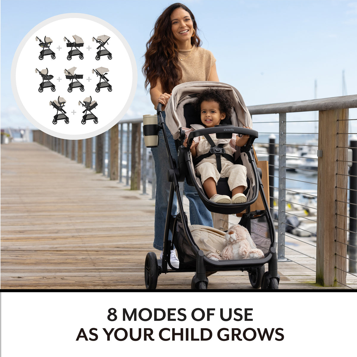 Evenflo - Omni Signature Travel System With Litemax Infant Car Seat - Coastal Coffee
