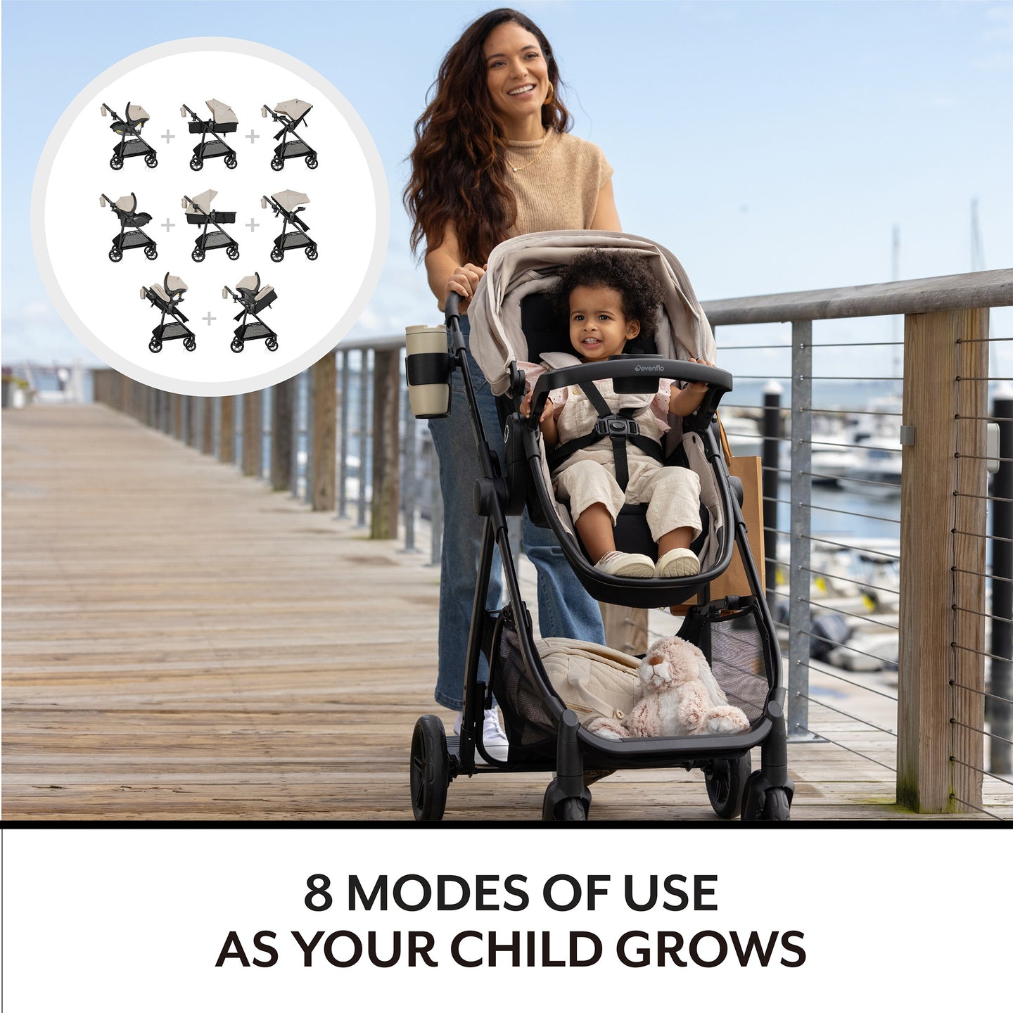 Evenflo - Omni Signature Travel System With Litemax Infant Car Seat - Coastal Coffee