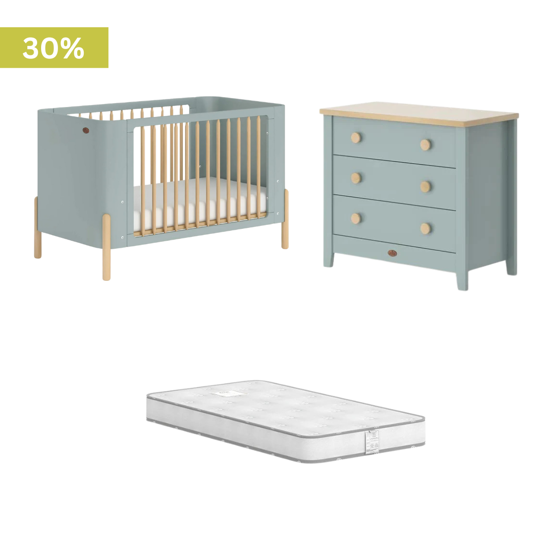 Boori - Nova 2 Piece Crib Set with 3 Chest of Drawer