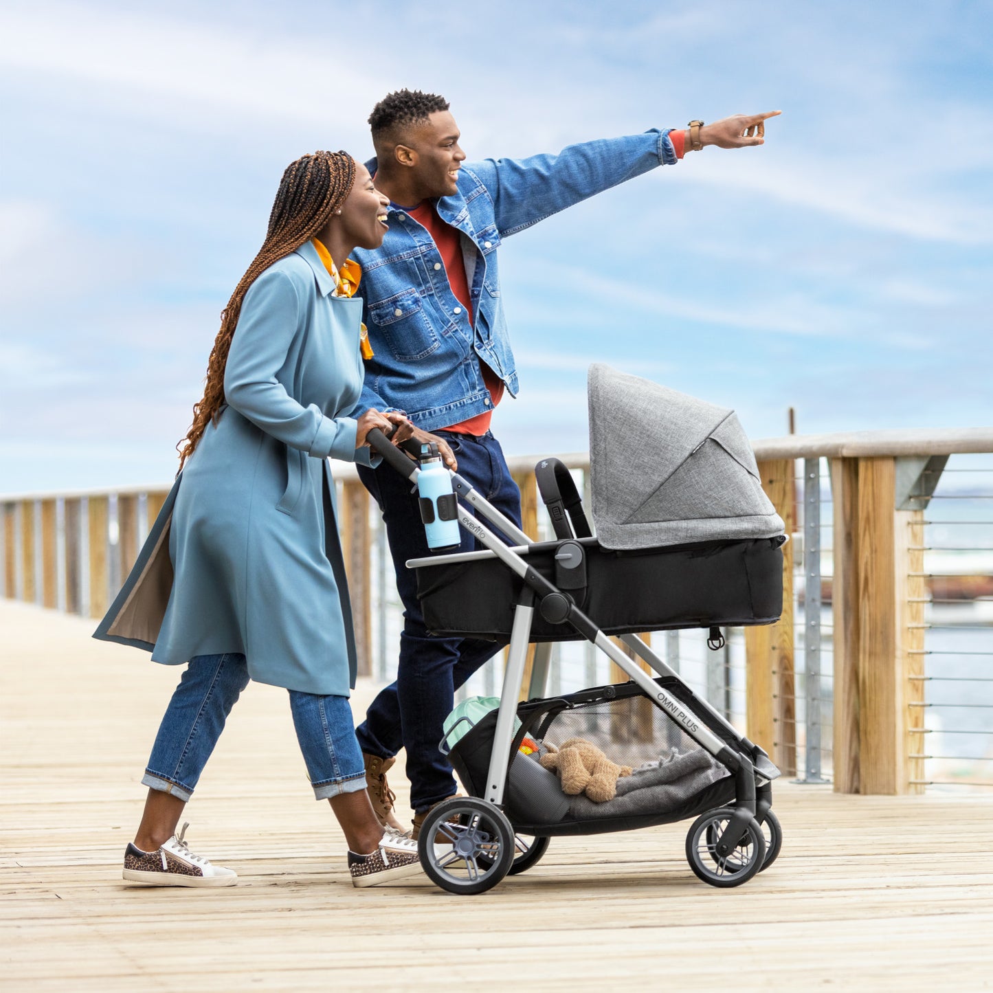 Evenflo - Omni Plus Modular Stroller & LiteMax Car Seat Set - Mylar Grey