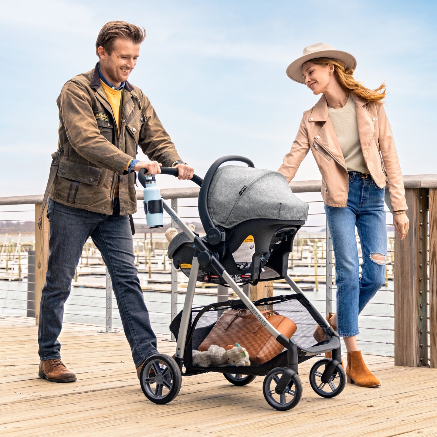 Evenflo - Omni Plus Modular Stroller & LiteMax Car Seat Set - Mylar Grey