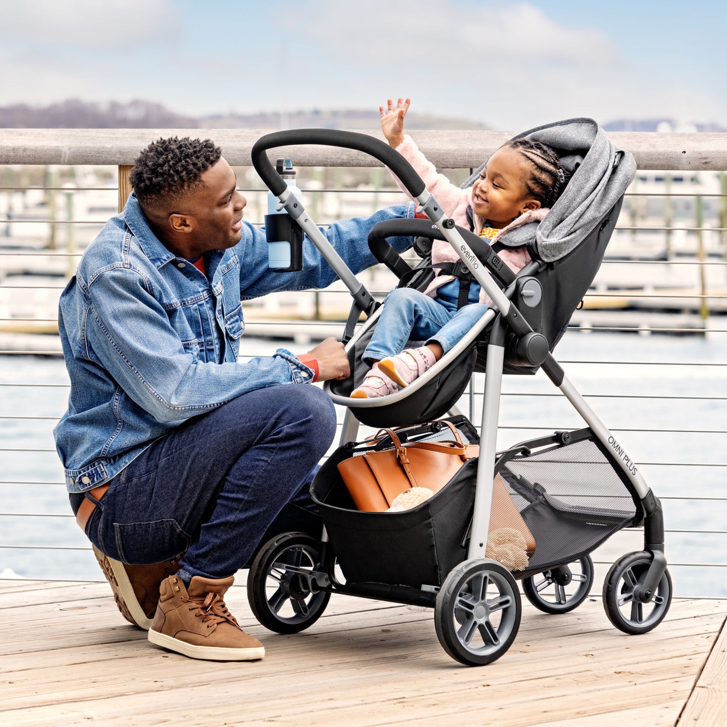 Evenflo - Omni Plus Modular Stroller & LiteMax Car Seat Set - Mylar Grey