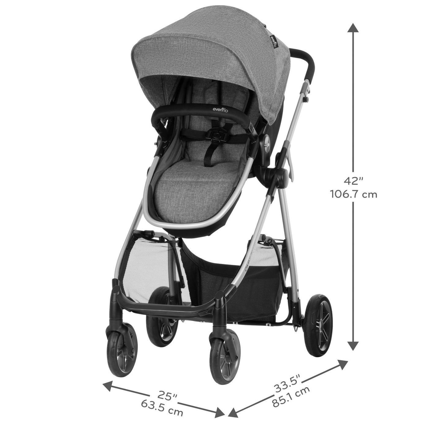 Evenflo - Omni Plus Modular Stroller & LiteMax Car Seat Set - Mylar Grey