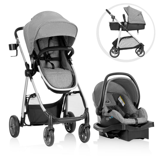 Evenflo - Omni Plus Modular Stroller & LiteMax Car Seat Set - Mylar Grey