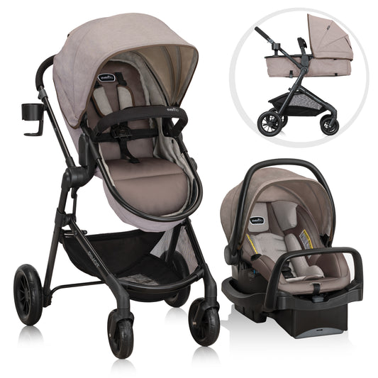 Evenflo - Pivot Modular Travel System with LiteMax Infant Car Seat - Desert Tan